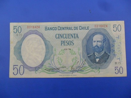 Chile-Čile 50 Pesos 1978, v5, P7794, RRR