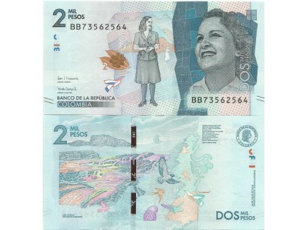 Colombia 2000 pesos 2018. UNC