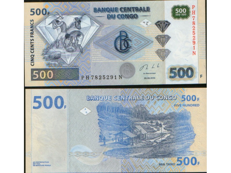 Congo 500 Francs 2013. UNC.