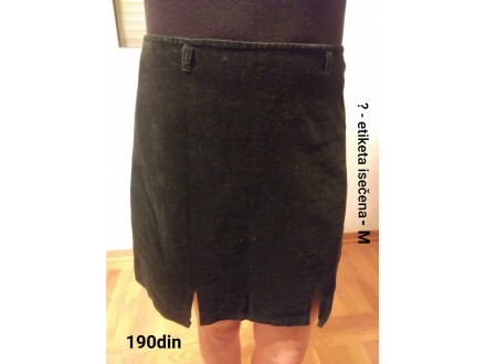 Crna somotska mini suknja M