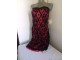 Crvena crna cipka i krzno top haljina S/M slika 1