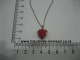 Crvena ogrlica srce medaljon slika 1