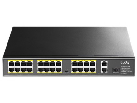 Cudy FS1026PS1 24-Port 10/100M PoE+Switch, 2Gbit Uplink + 1 Gbit Combo SFP Port, 300W(PFS4226-24ET-