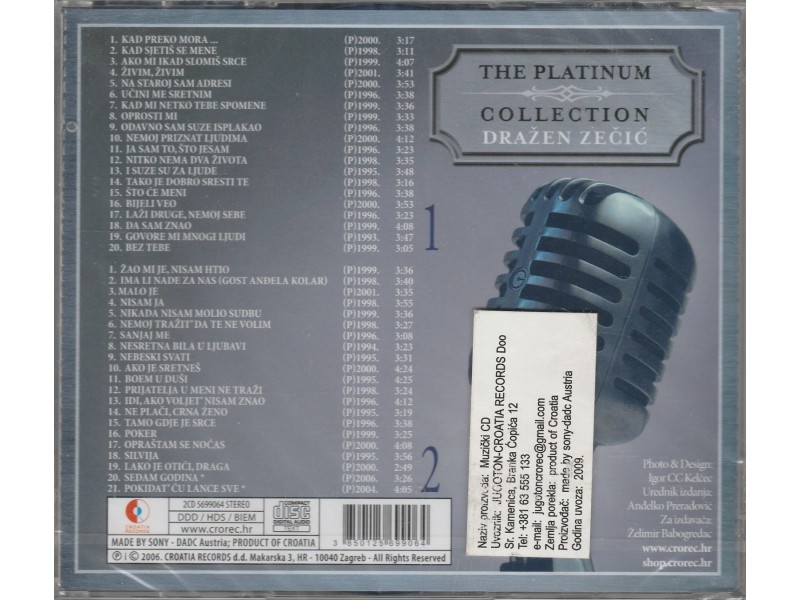 DRAŽEN ZEČIĆ - The Platinum Collection..2CD