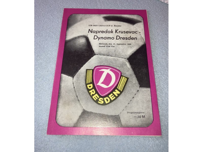 Dinamo Drezden - Napredak 1980, program