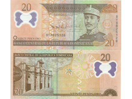 Dominicana 20 pesos 2009. UNC polimer