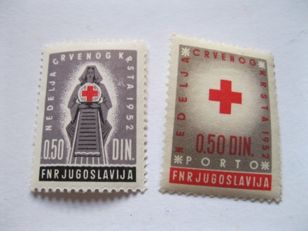 Doplatne markice FNRJ, Crveni krst, Š-1040-1041,1952.