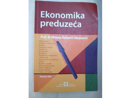 Ekonomika preduzeća - dr Mirjana Ratković-Abramović