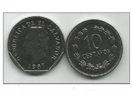 El Salvador 10 centavos 1987. UNC
