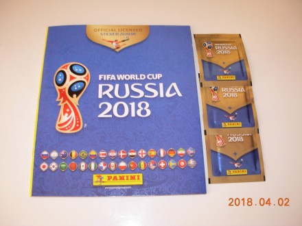 FIFA WC RUSSIA 2018. Prazan album + 3 pune kesice