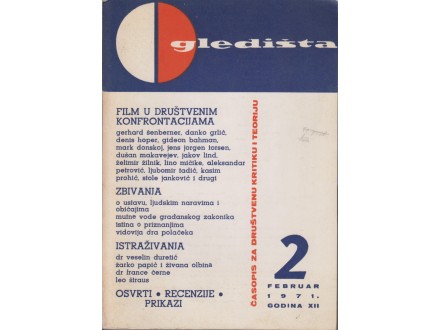 FILM U DRUŠTVENIM KONFRONTACIJAMA - Gledišta 2/1971