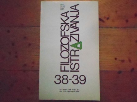 FILOZOFSKA ISTRAŽIVANJA 38-39/1990