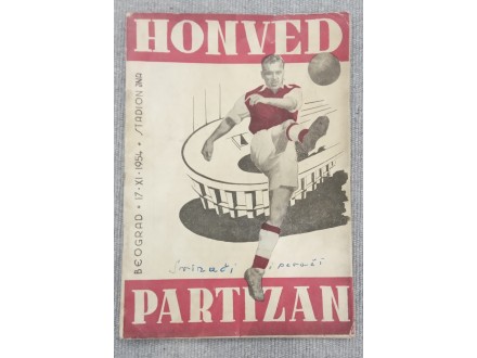 FUDBAL: PARTIZAN - HONVED 17.11.1954 / PROGRAM