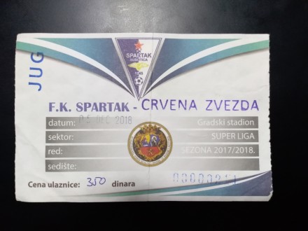 FUDBAL: SPARTAK - CRVENA ZVEZDA 05.12.2018
