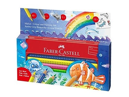 Faber-Castell Underwater World Set - 8 Colour, Jumbo, Grip - Faber-Castell