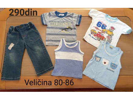 Farmerke i majice za bebe dečake br. 80 - 86