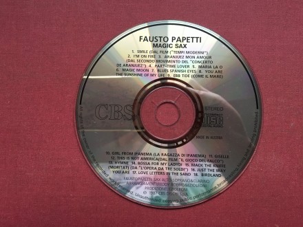 Fausto Papetti - MAGiC SAX  (bez omota-samo CD) 1987