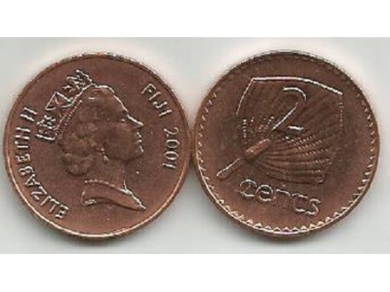Fiji 2 cents 2001. UNC