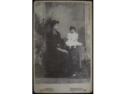 Fotografija na kartonu-Francuska,majka i dete,Souvenir