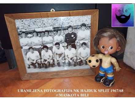 Fotografija uramljena NK Hajduk Split 1967/68 + maskota