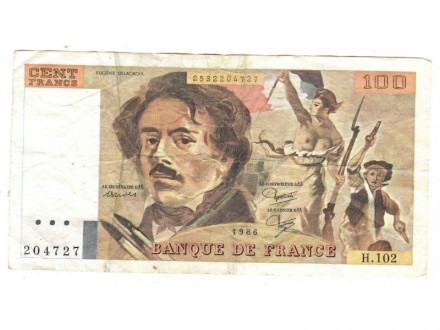 Francuska 100 francs 1986