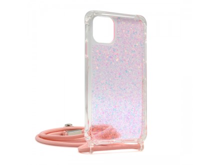 Futrola Shiny with strap za Iphone 11 Pro MAX roze