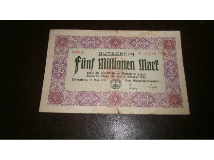 GERMANY 5.000.000 MARK 1923