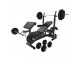 GORILLA SPORTS Multifunkcionalna benč klupa dodacima za vežbanje i tegovima 100 kg (Crna) slika 1
