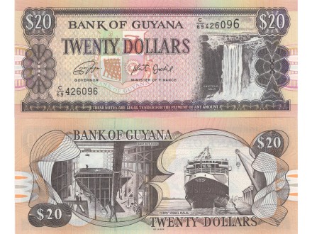 GUYANA Gvajana 20 Dollars 2018 UNC, P-30