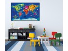 Geco art poster na medijapanu Mapa sveta