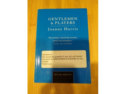 Gentlemen &; Players, Joanne Harris