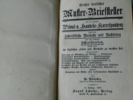 Großer deutscher Muster - Briefsteller-Übelacker, M.-/K