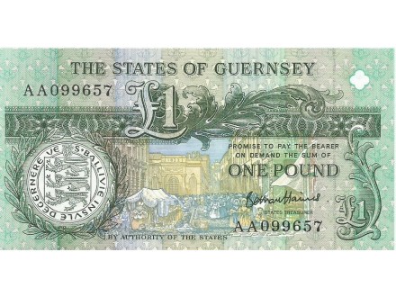 Guernsey 1 pound 2021. UNC