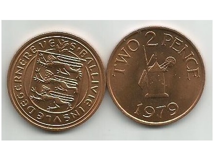 Guernsey 2 pence 1979. UNC