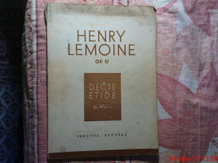 HENRY LEMOINE  - OP. 37 - DECIJE ETIDE ZA KLAVIR