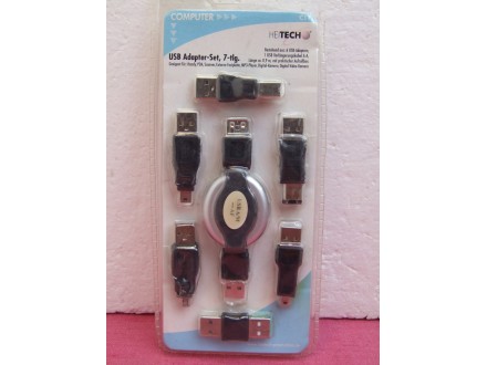 HeiTech set od 6 USB adaptera +1 produzni USB kabl NOVO