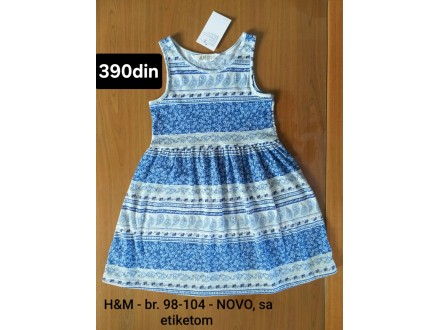 H&M haljina plave boje br. 98-104 - NOVO