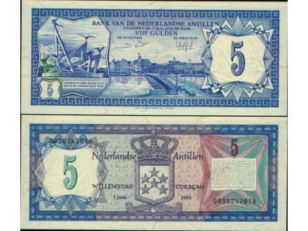 Holandski Antili 5 Guldena 1984. UNC.