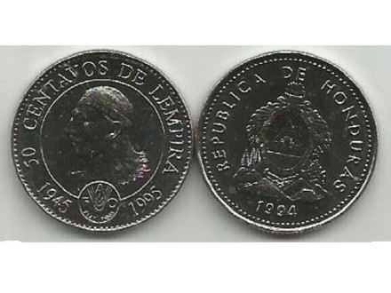 Honduras 50 centavos 1994. FAO UNC