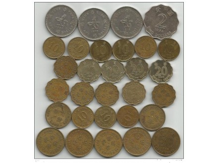 Hong Kong 1960-1998. 30 razlicitih kovanica