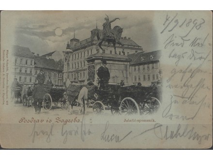 Hrvatska - Zagreb / Jelacic spomenik / 1898