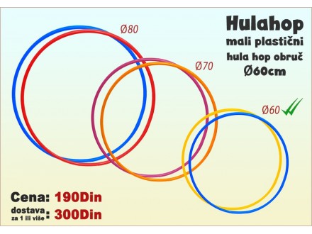 Hulahop - mali plastični hula hop obruč fi 60cm