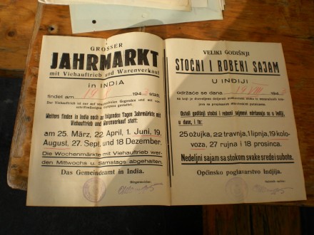 Indjija Stocni Sajam 1943 NDH Nemacki i Ustaski Plakat