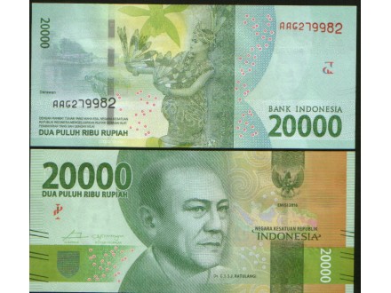 Indonesia 20000 Rupiah 2016. UNC.