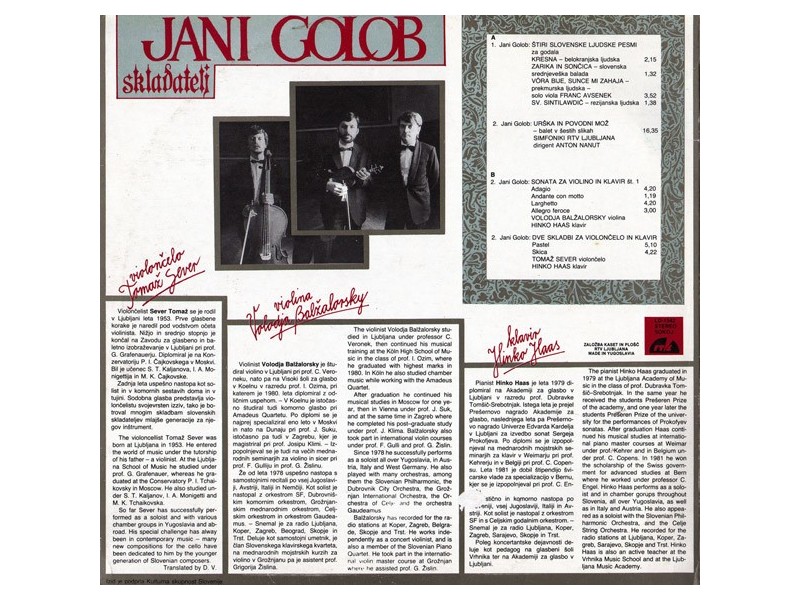 JANI GOLOB - Skladatelj Jani Golob