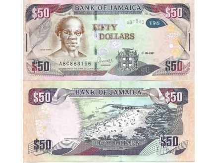 Jamaica 50 dollars 2021. UNC Hibrid
