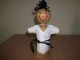 Japanski karatista u kimonu - stara drvena lutka slika 1