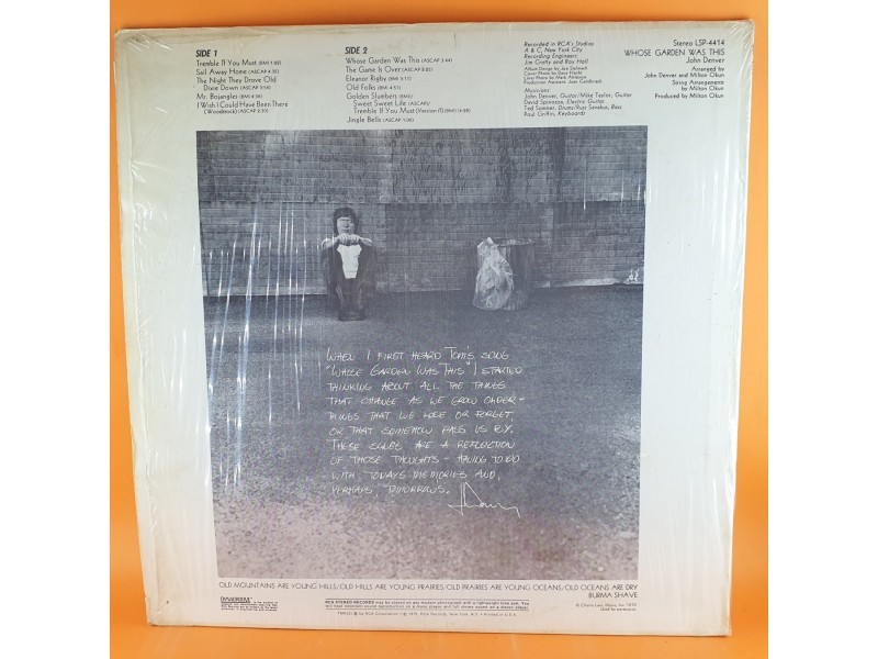 John Denver – Whose Garden Was This, LP, US