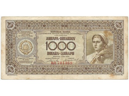 Jugoslavija 1000 dinara 1946.