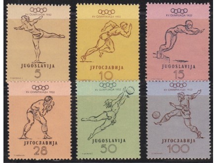 Jugoslavija 1952 Olimp. u Helsinkiju čisto Mic. 698/703